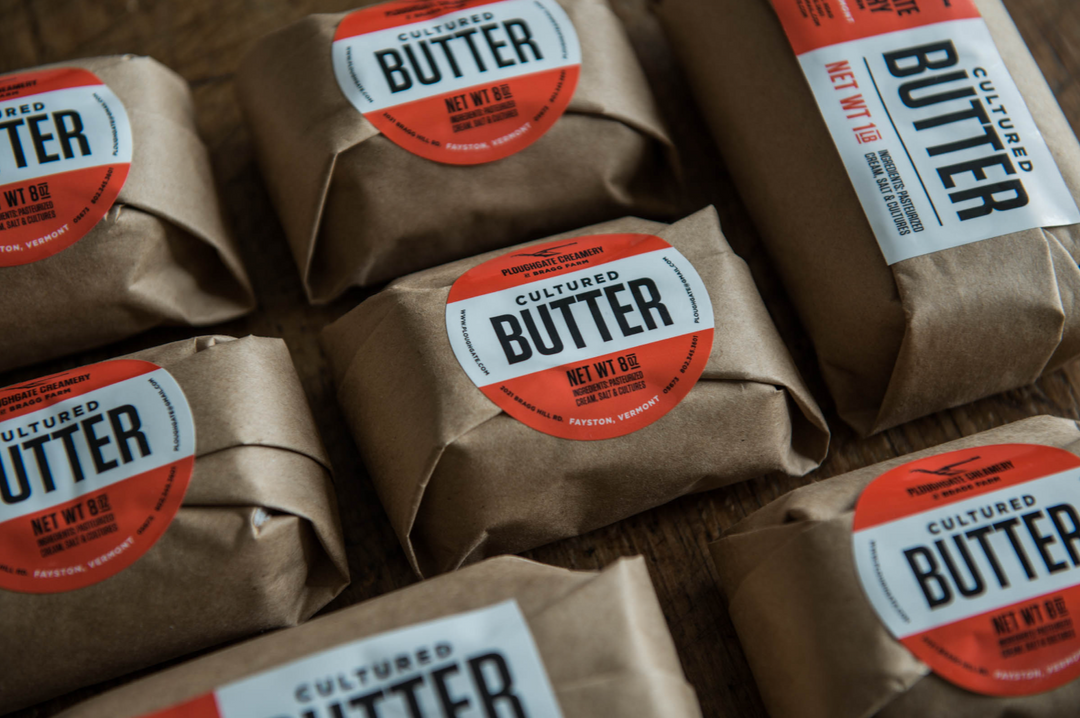 Ploughgate butter hand wrapped in kraft paper